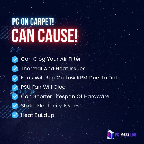 computer on carpet can cause these issues